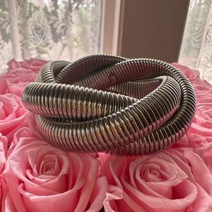 10mm Silver Snake Chain Stretch Bracelet - Kenneth Jay Lane